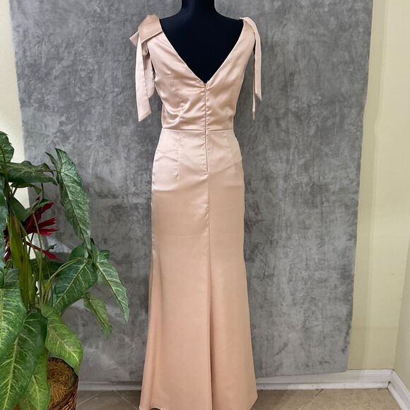 Lulus Formal Maxi Dress Shining Glory women’s size S Champagne Beige Blush? Gown - Picture 3 of 11